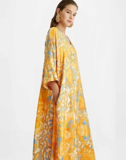 La DoubleJ Vestiti<Muumuu DressAnemone Orange in Silk Twill