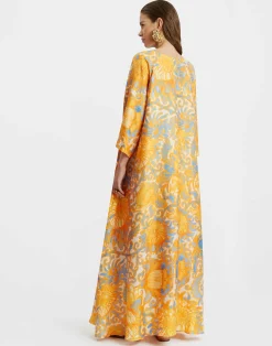 La DoubleJ Vestiti<Muumuu DressAnemone Orange in Silk Twill