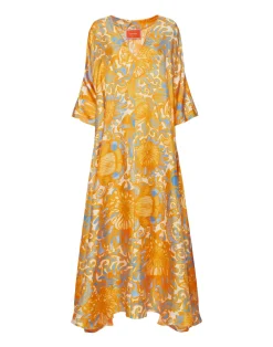 La DoubleJ Vestiti<Muumuu DressAnemone Orange in Silk Twill