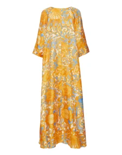 La DoubleJ Vestiti<Muumuu DressAnemone Orange in Silk Twill