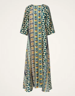 La DoubleJ Vestiti<Muumuu DressCasareale Small Plac&egrave;e Cream in Silk Twill
