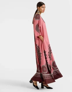La DoubleJ Party Dressing<Muumuu DressOltrarno Placée Pink in Silk Twill