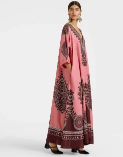 La DoubleJ Party Dressing<Muumuu DressOltrarno Placée Pink in Silk Twill
