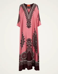 La DoubleJ Party Dressing<Muumuu DressOltrarno Placée Pink in Silk Twill