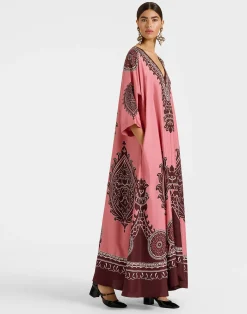 La DoubleJ Vestiti<Muumuu DressOltrarno Placée Pink in Silk Twill