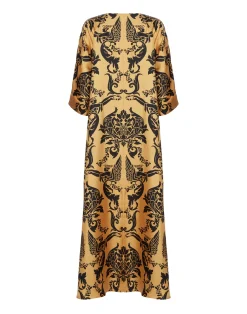 La DoubleJ Vestiti<Muumuu Dress Round NeckCherubs Gold in Silk Twill