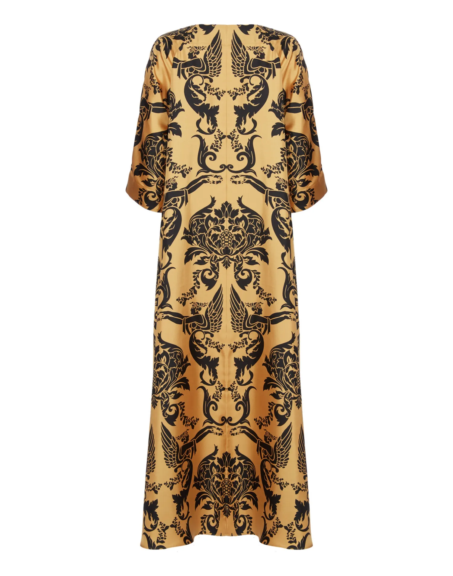 La DoubleJ Vestiti<Muumuu Dress Round NeckCherubs Gold in Silk Twill