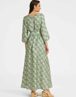 La DoubleJ Vestiti<Muumuu Dress Round NeckFans Mint in Silk Twill