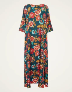 La DoubleJ Vestiti<Muumuu Dress Round NeckHottie Emerald in Silk Twill