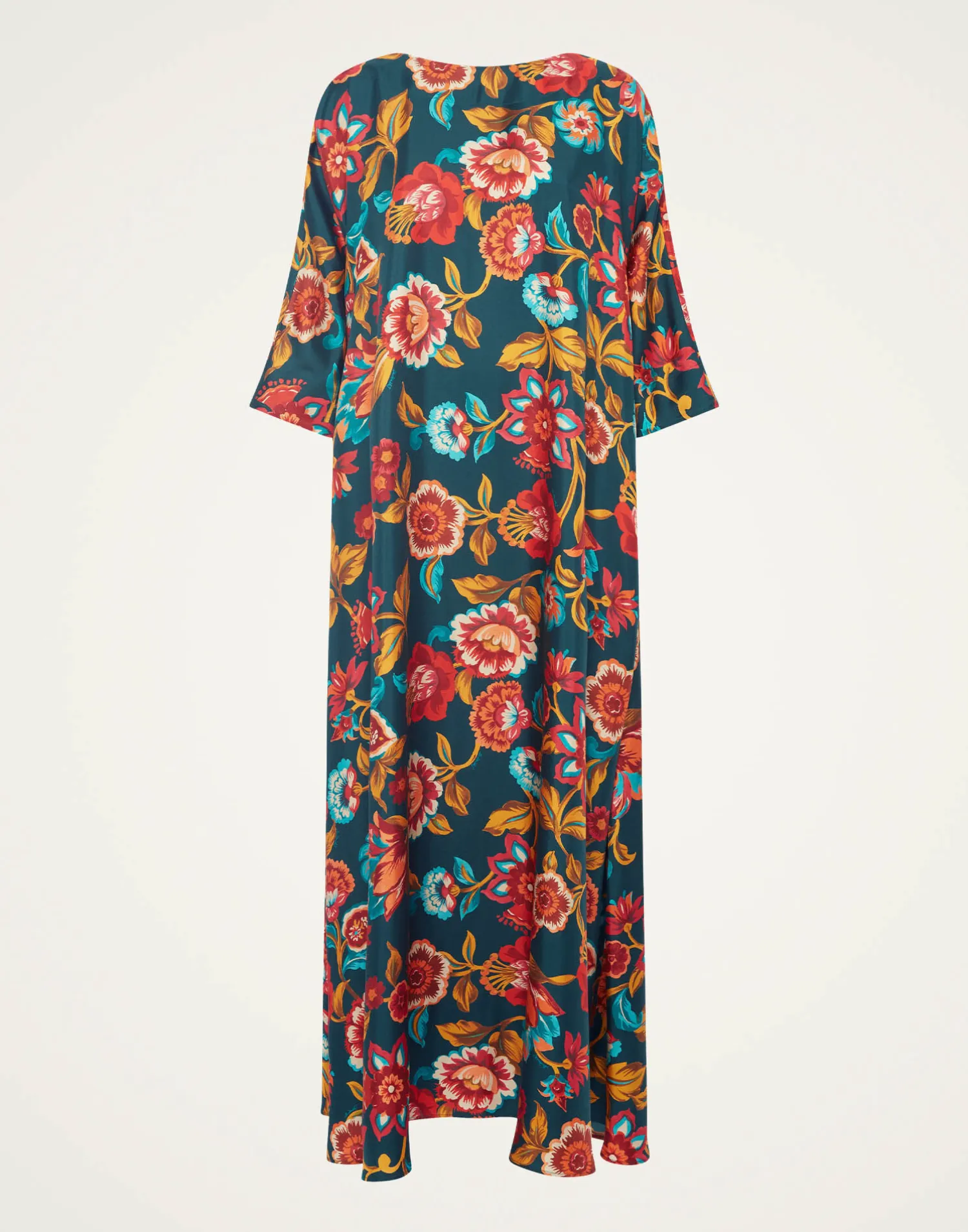 La DoubleJ Vestiti<Muumuu Dress Round NeckHottie Emerald in Silk Twill
