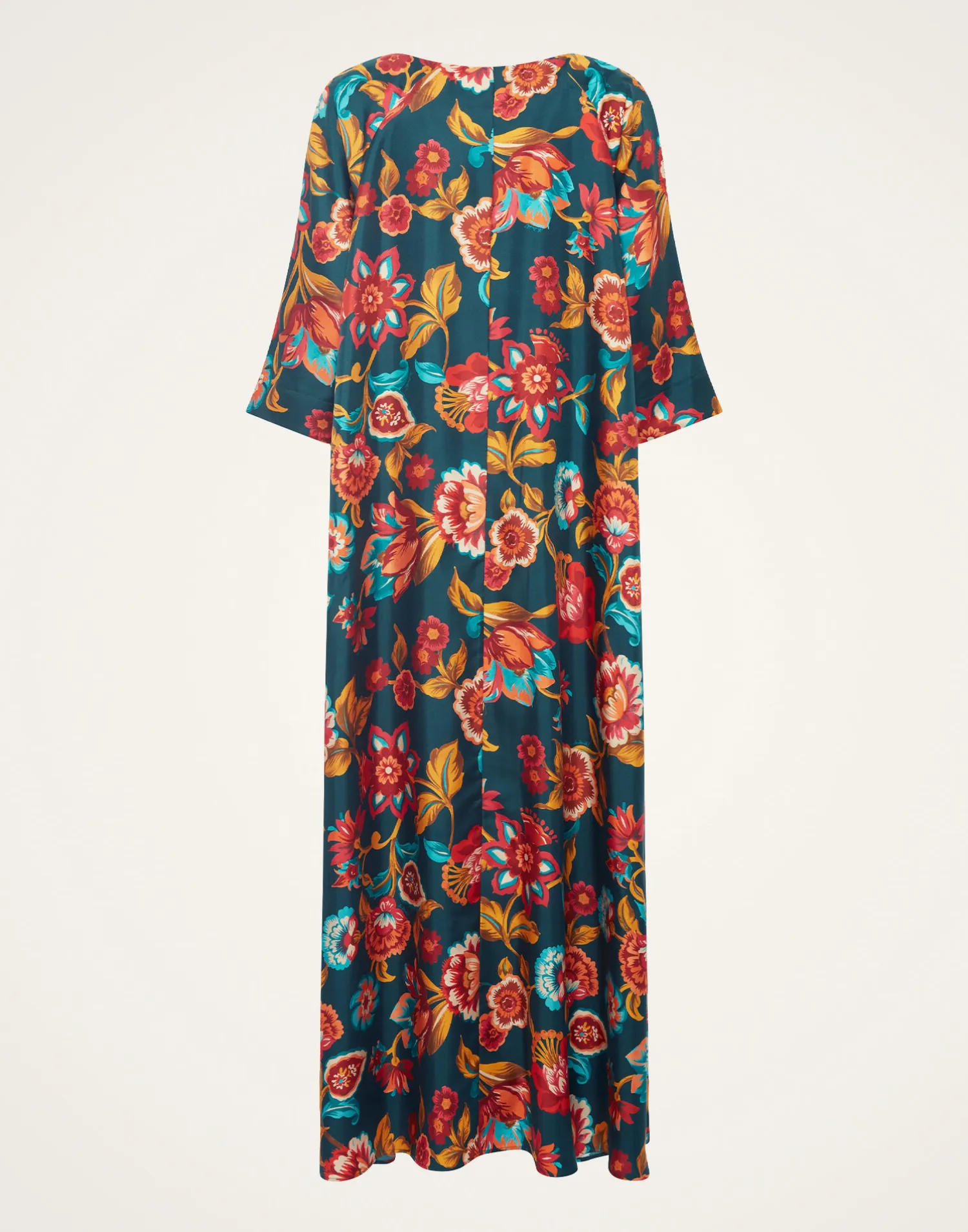 La DoubleJ Vestiti<Muumuu Dress Round NeckHottie Emerald in Silk Twill