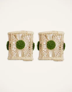 La DoubleJ Tovaglioli|Tessili<Napkin Rings Set Of 2Green in Iraca