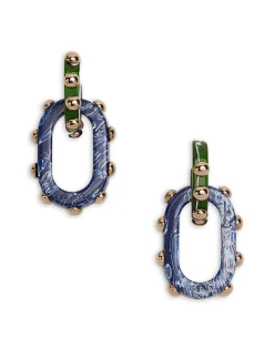 La DoubleJ Bijoux|Accessories<Nefertiti Double EarringsDark Green in Acrylic Resin