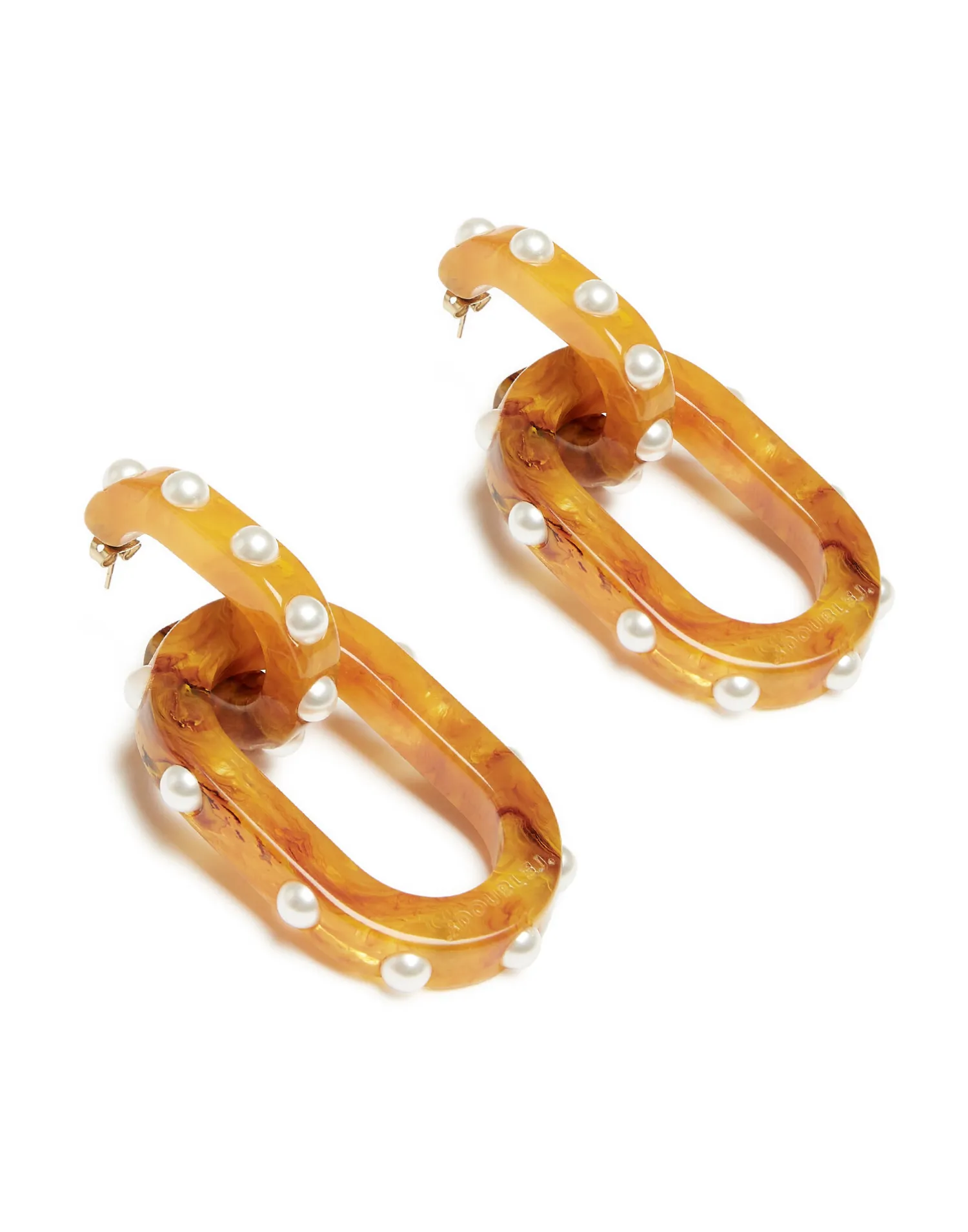 La DoubleJ Bijoux|Accessories<Nefertiti Double EarringsSolid Rust in Acrylic Resin
