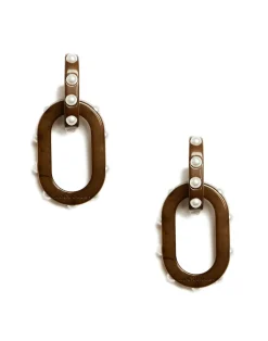 La DoubleJ Bijoux|Accessories<Nefertiti Double EarringsSolid Tortoiseshell in Acrylic Resin