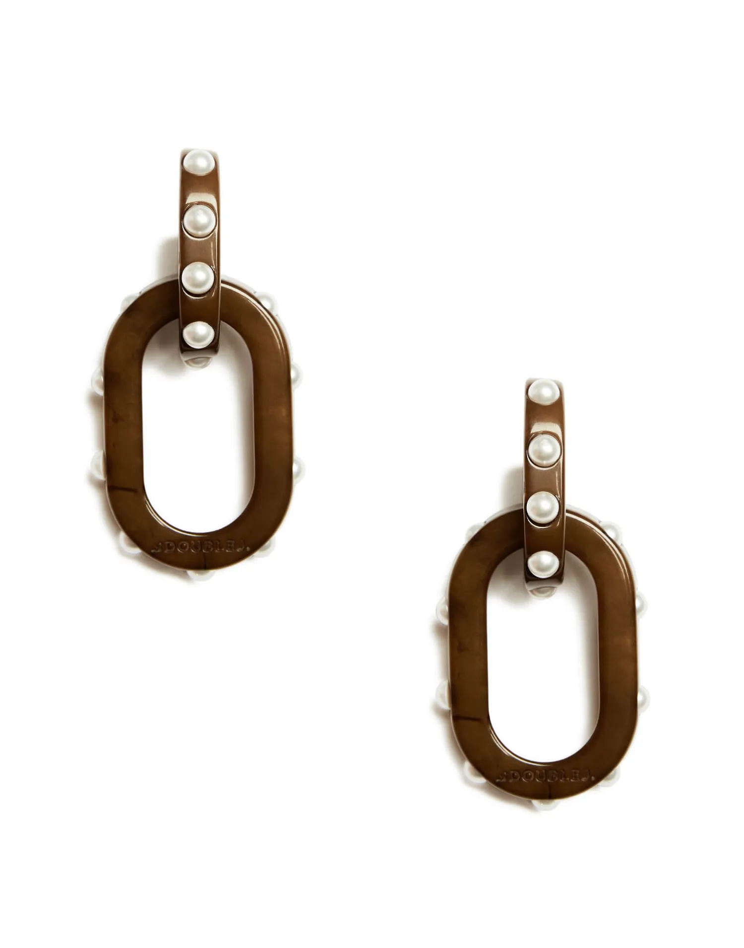 La DoubleJ Bijoux|Accessories<Nefertiti Double EarringsSolid Tortoiseshell in Acrylic Resin