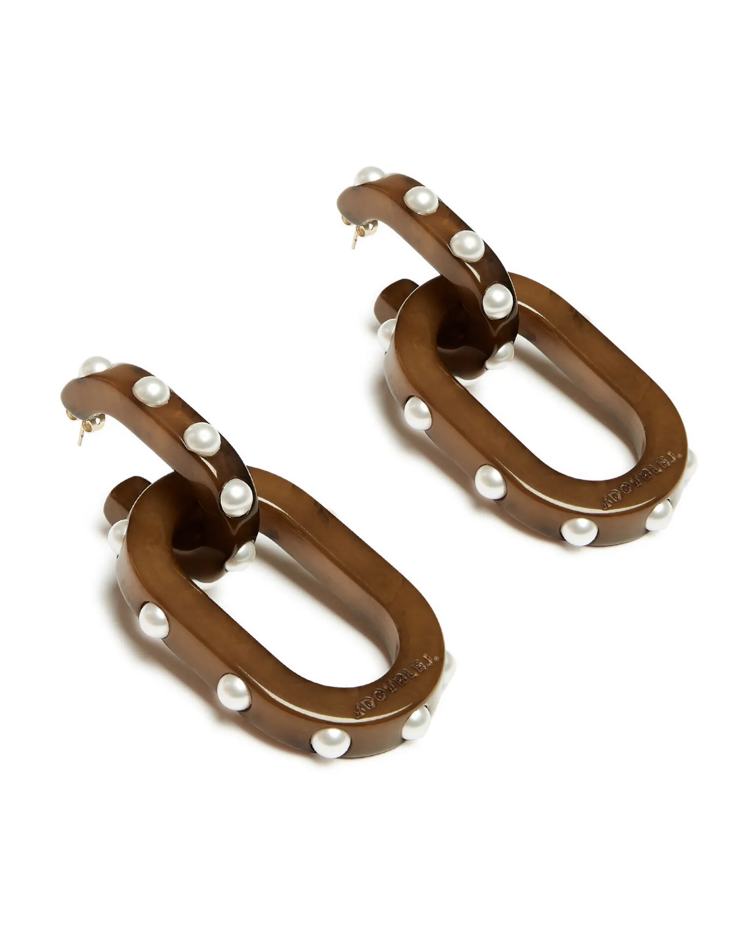 La DoubleJ Bijoux|Accessories<Nefertiti Double EarringsSolid Tortoiseshell in Acrylic Resin