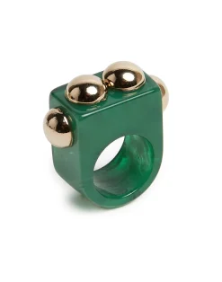 La DoubleJ Bijoux|Accessories<Nefertiti RingGreen in Acrylic Resin