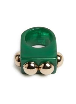 La DoubleJ Bijoux|Accessories<Nefertiti RingGreen in Acrylic Resin