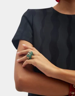 La DoubleJ Bijoux|Accessories<Nefertiti RingGreen in Acrylic Resin