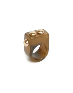 La DoubleJ Bijoux|Accessories<Nefertiti RingSolid Camouflage in Acrylic Resin