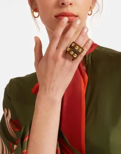 La DoubleJ Bijoux|Accessories<Nefertiti RingSolid Camouflage in Acrylic Resin