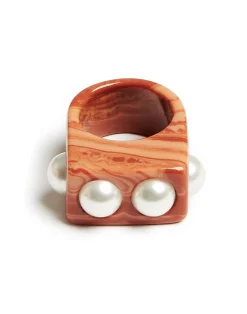 La DoubleJ Bijoux|Accessories<Nefertiti RingSolid Pink in Acrylic Resin