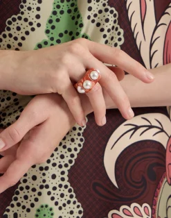 La DoubleJ Bijoux|Accessories<Nefertiti RingSolid Pink in Acrylic Resin
