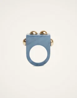 La DoubleJ Bijoux|Accessories<Nefertiti RingSolid Teal in Acrylic Resin