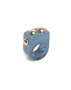 La DoubleJ Bijoux|Accessories<Nefertiti RingSolid Teal in Acrylic Resin