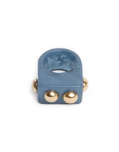 La DoubleJ Bijoux|Accessories<Nefertiti RingSolid Teal in Acrylic Resin