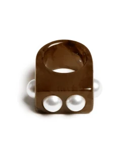 La DoubleJ Bijoux|Accessories<Nefertiti RingSolid Tortoiseshell in Acrylic Resin