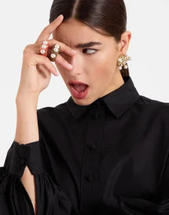 La DoubleJ Bijoux|Accessories<Nefertiti RingSolid Tortoiseshell in Acrylic Resin