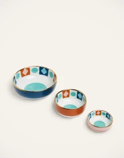 La DoubleJ Accessori Per La Tavola|Tavola<Nesting Bowls SetDiamond Dots in Porcelain