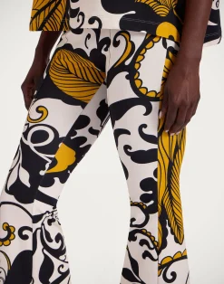 La DoubleJ Loungewear<New Meditation PantsMarea Black & White in Stretch Fleece