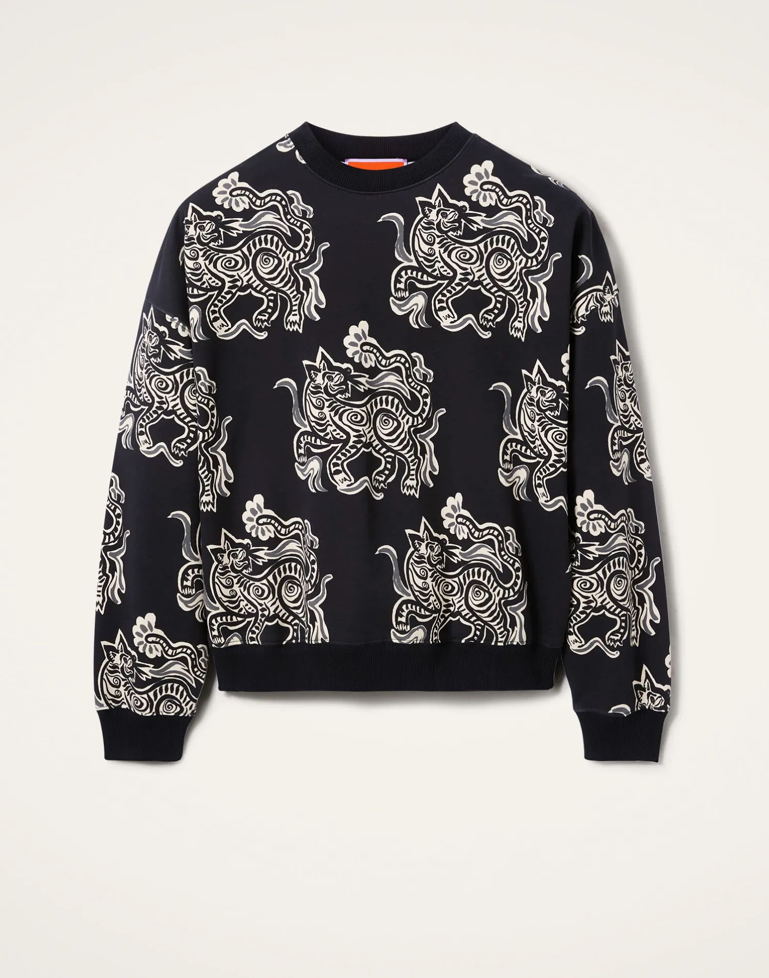 La DoubleJ Loungewear|Felpe E Magliette<Off Court SweatshirtCrazy Tigers Black & White in Jersey