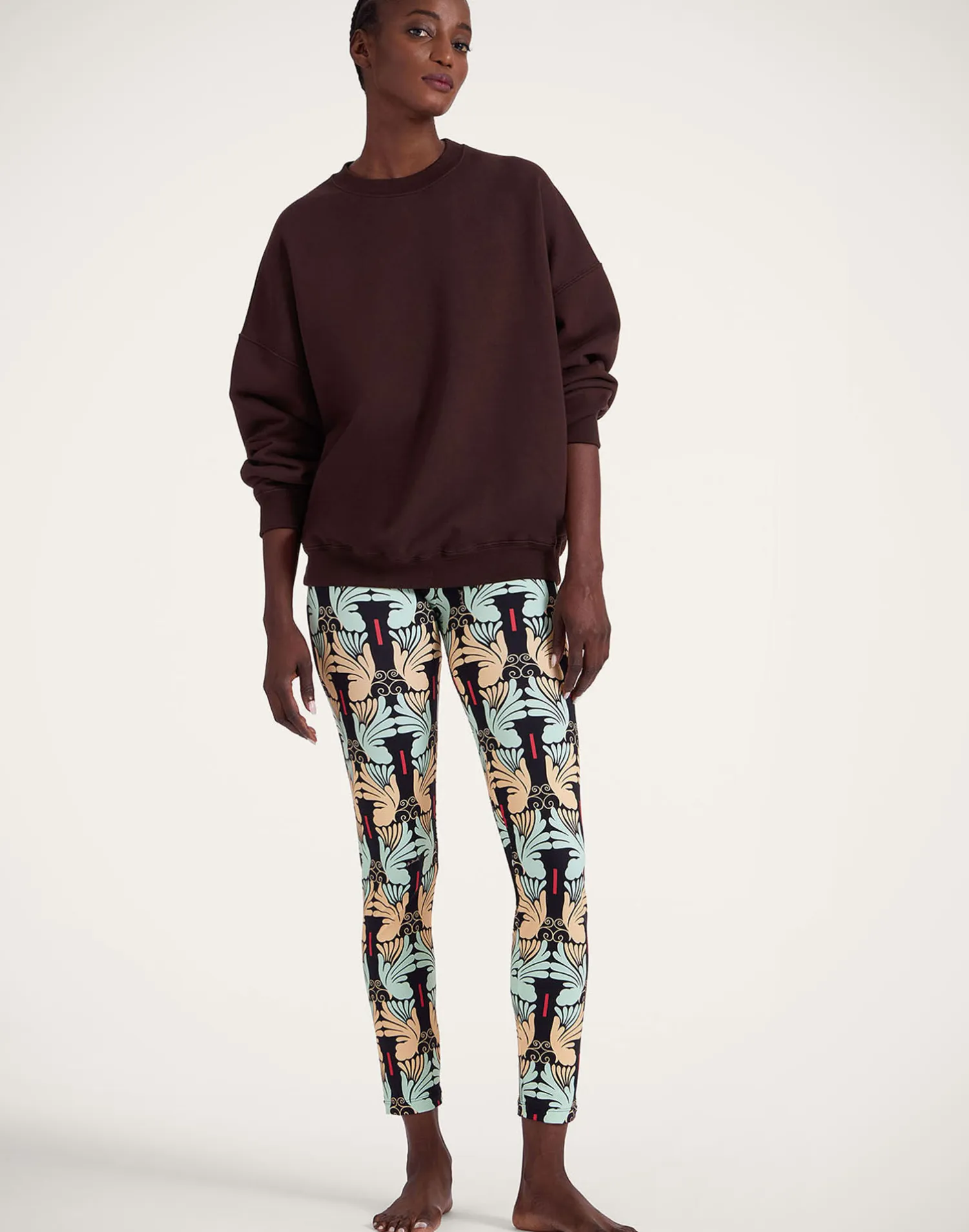 La DoubleJ Loungewear|Felpe E Magliette<Off Court SweatshirtSolid Brown in Jersey