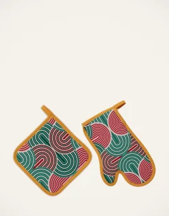 La DoubleJ Accessori Da Cucina|Tessili<Oven Glove & Pot HolderSlinky Verde in Cotton