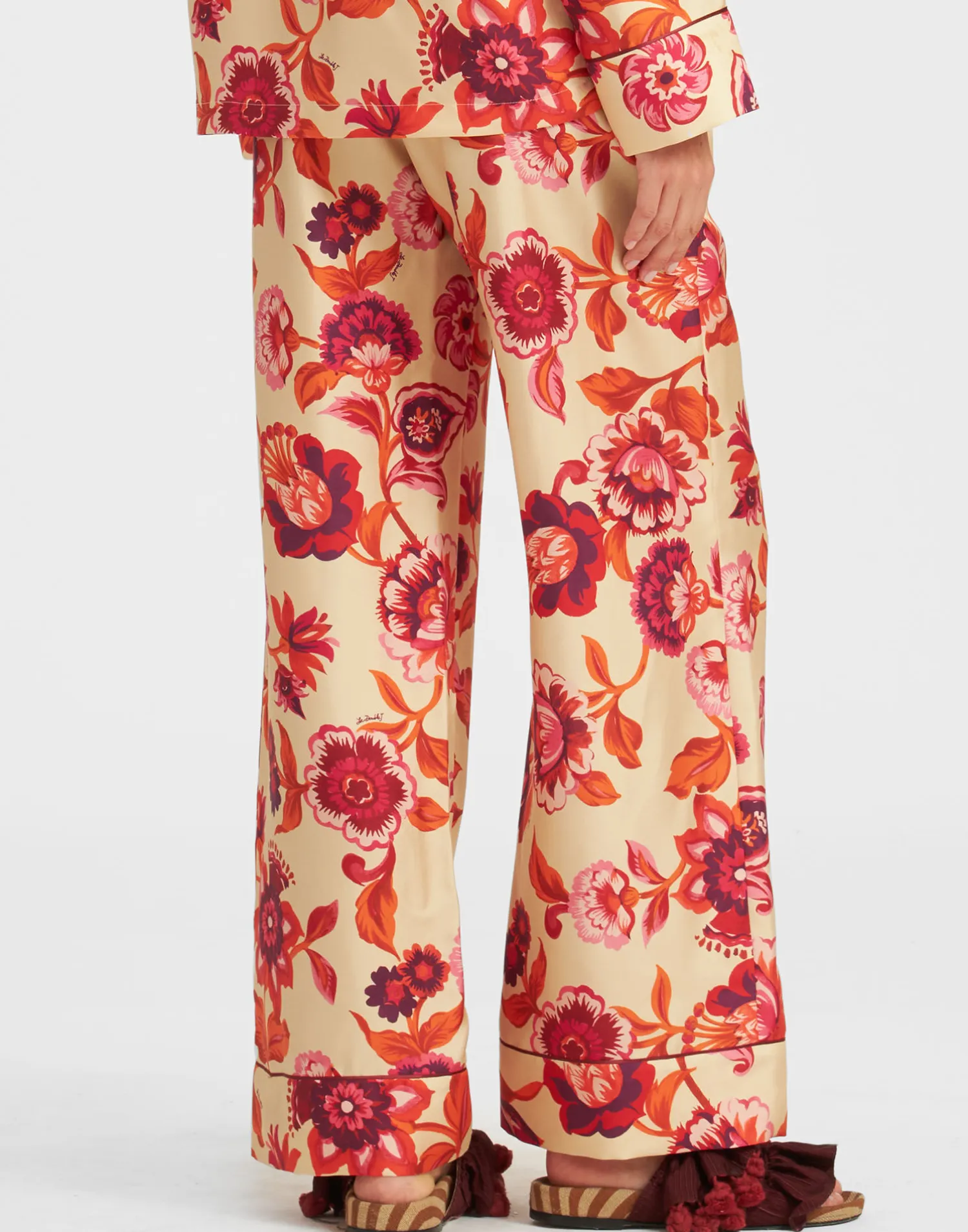 La DoubleJ Pantaloni E Shorts<Pajama PantsHottie Cream in Silk Twill