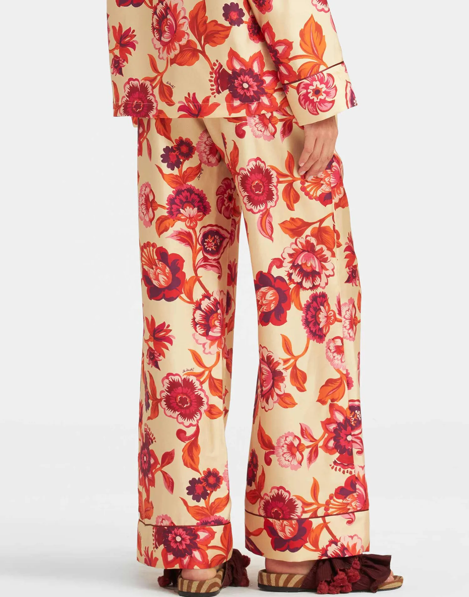 La DoubleJ Pantaloni E Shorts<Pajama PantsHottie Cream in Silk Twill