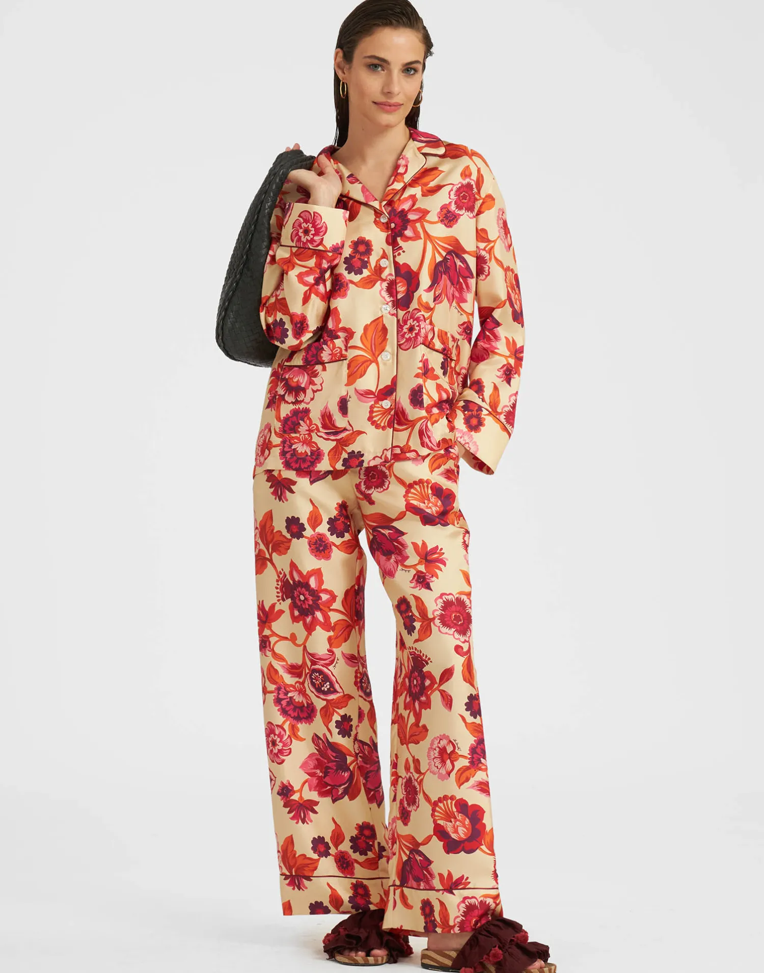 La DoubleJ Pantaloni E Shorts<Pajama PantsHottie Cream in Silk Twill