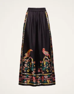La DoubleJ Pantaloni E Shorts<Palazzo PantsBorboni Plac&eacute;e Nero in Twill Silk