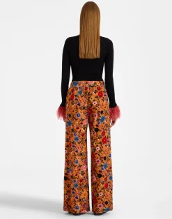 La DoubleJ Pantaloni E Shorts<Palazzo PantsBotticelli Rust in Velvet Stretch