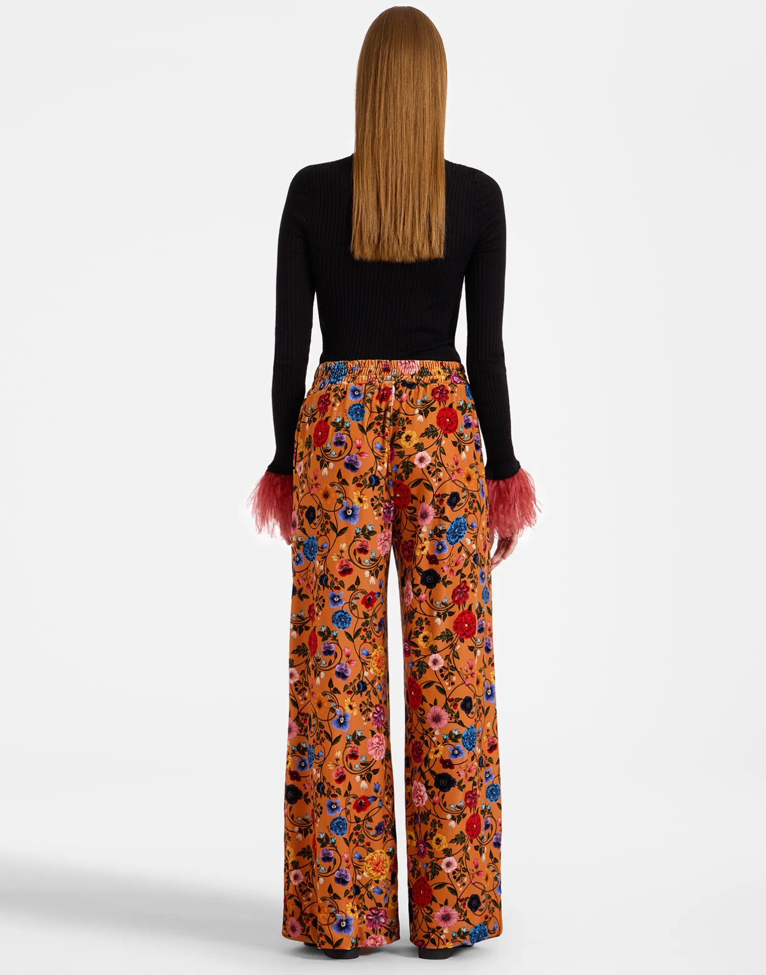 La DoubleJ Pantaloni E Shorts<Palazzo PantsBotticelli Rust in Velvet Stretch