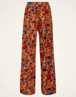 La DoubleJ Pantaloni E Shorts<Palazzo PantsBotticelli Rust in Velvet Stretch