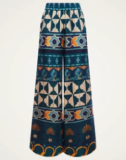 La DoubleJ Pantaloni E Shorts<Palazzo PantsCasareale Placèe Emerald in Silk Twill