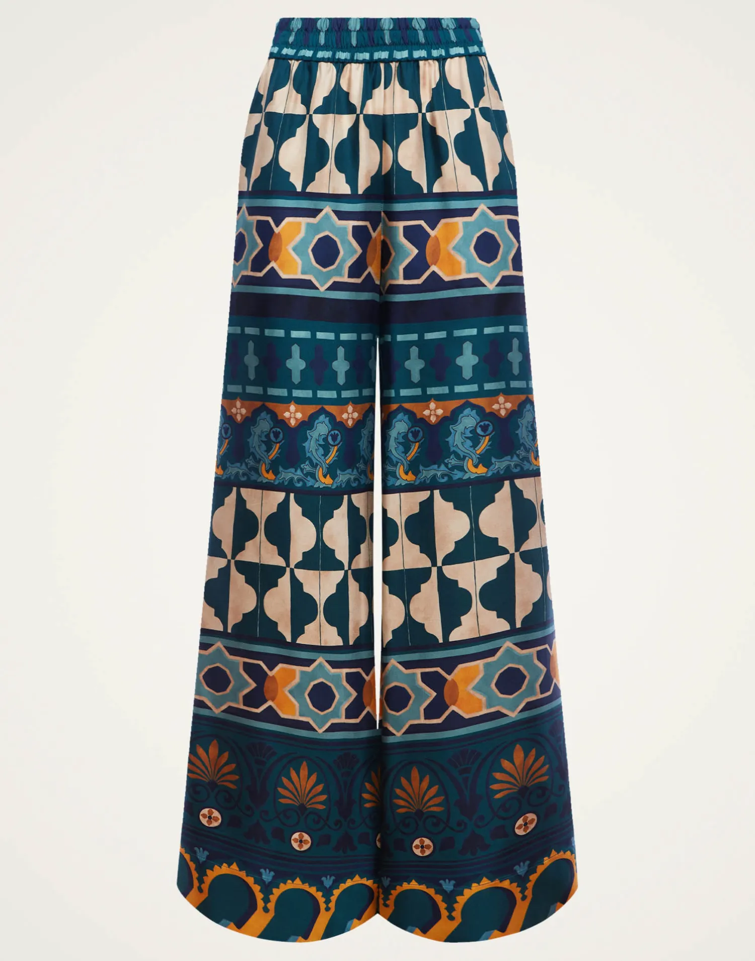 La DoubleJ Pantaloni E Shorts<Palazzo PantsCasareale Placèe Emerald in Silk Twill