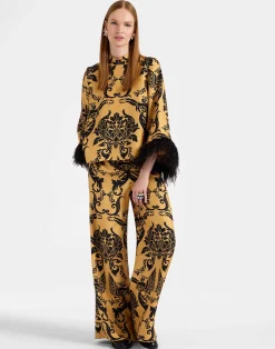 La DoubleJ Pantaloni E Shorts<Palazzo PantsCherubs Gold in Silk Twill