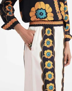 La DoubleJ Pantaloni E Shorts<Palazzo PantsDaisychain Plac&eacute;e Orange in Silk Twill