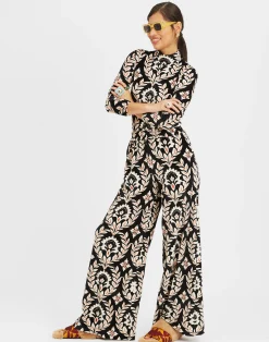 La DoubleJ Pantaloni E Shorts<Palazzo PantsGhirlanda Black in Velvet Stretch